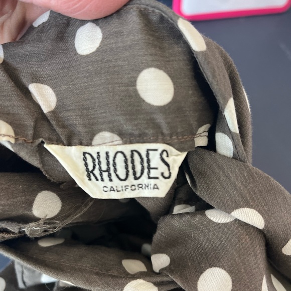 Vintage Rhodes of California sleeveless secretary blouse sleeveless polka dot S - Picture 3 of 5